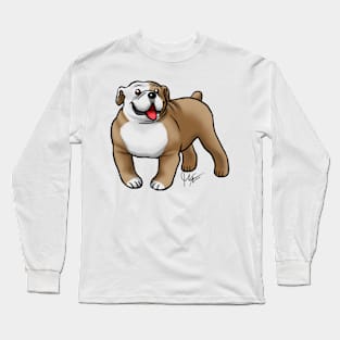 Dog - English Bulldog - Brown and White Long Sleeve T-Shirt